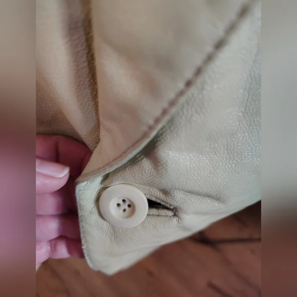 Vintage Cream Leather EXIT USAJacket for Men